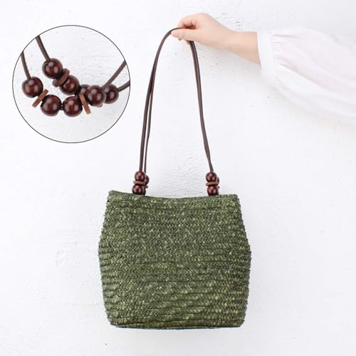 Bolso de Playa Retro de Rattan Tejido a Mano miniatura 6