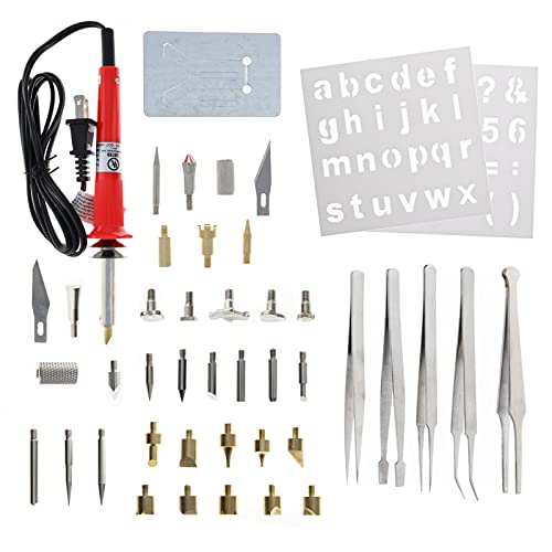 40PCS Wood Burning Pen Set Wood Burning Soldering Chiseled Tips Hot Blade Tweezer