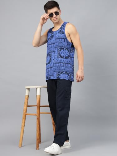 Image of Veirdo Men's Sleeveless Regular Fit Tshirt, All Over Printed Vest for Men, Cotton Sando for Beach Wear, Gym, Cycling, Running, & Other Sports (Available in Different Pattern)
