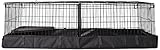 Amazon Basics Leakproof Canvas Bottom Guinea Pig Cage, Easy to Clean Small Animal Habitat with Divider Set, Indoor/Outdoor, Portable, No Tools Needed, 47.6'L x 24.2'W x 14'H, Black