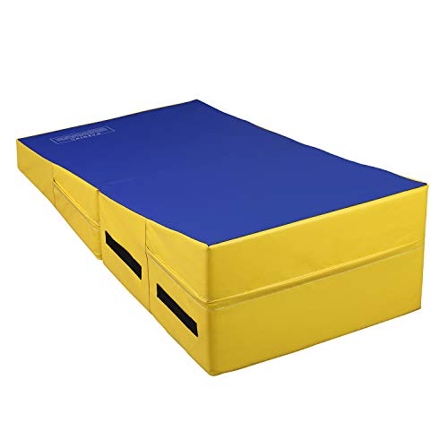 ZENOVA Gymnastics Mat Incline Folding Wedge Gymnastics Gym Skill Shape Tumbling Mat