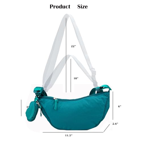 Image of Nylon Crescent Crossbody Bag for Women Purses Trendy Men,Small Travel Sling Bag Hobo
