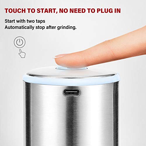 Moongiantgo Kaffeemühle Elektrisch Tragbar & Kompakt mit 5 Präzisen Stufen Einstellbar Keramischer Konischer Grat… – Bild 3