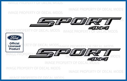 Decal Mods Calcomanías de repuesto deportivas 4x4 para Ford F150 XLT (2015-2022) Gris - FG (juego de 2) con licencia oficial | FH1B2