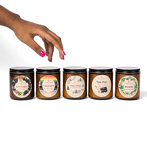 Chaconia Candles Nontoxic, Clean Burning, Long Lasting Scented Candle | Sustainably Handmade | Coconut Wax Blend | 8 Oz |60-Hour Burn Time | Aromatherapy (Peppermint, Eucalyptus, And Juniper) #TOP5