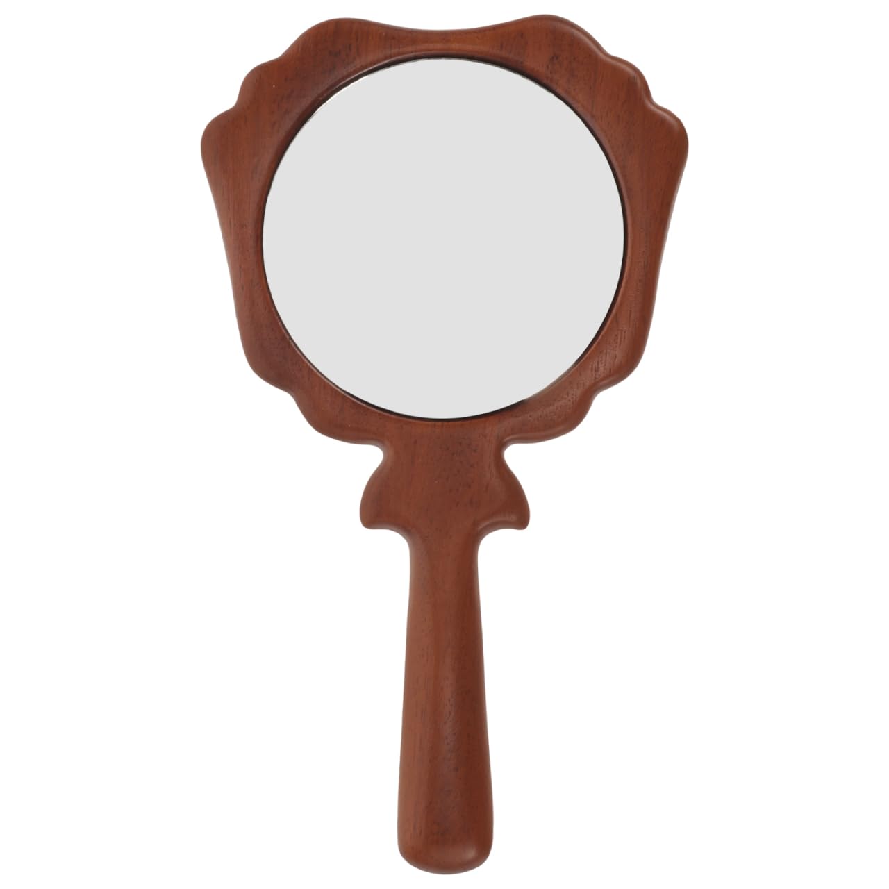 FOMIYES Miroir à main avec poignée en bois massif pour la sophistication, parfait pour les salons de beauté de voyage