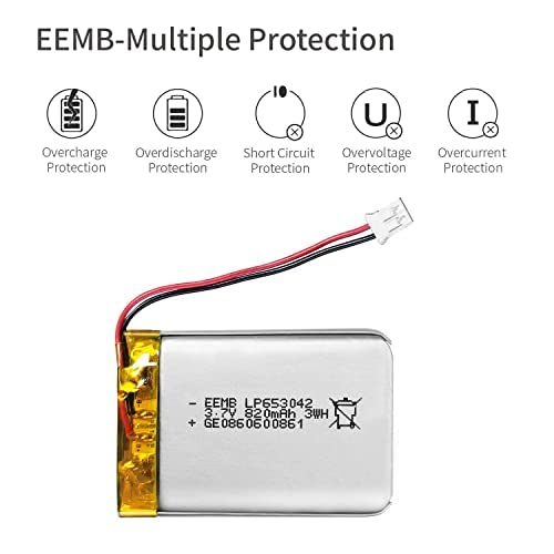 Ficha técnica EEMB Lithium Polymer Batería 3.7V 820mAh 653042 Paquete de batería Recargable Lipo con Conector JST para VXI Blue Parrott Confirme la polaridad del dispositivo y del conector antes de comprar - Fernando Cortés Ficha técnica EEMB Lithium Polymer Batería 3.7V 820mAh 653042 Paquete de batería Recargable Lipo con Conector JST para VXI Blue Parrott Confirme la polaridad del dispositivo y del conector antes de comprar - Fernando Cortés