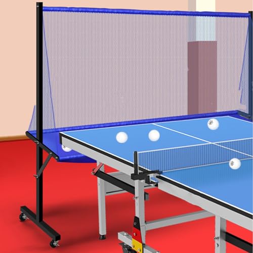 RENLXFI 55 Inch High Table Tennis Robot Catch Net, Adults & Kids Training Tool for Multi Ball Drills, Ping Pong Recycle Catcher Equipment for Indoor Outdoor Serve Practice