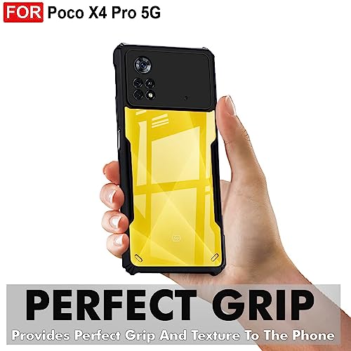 Image of Zapcase Back Case Cover for Poco X4 Pro 5G | Compatible for Poco X4 Pro 5G Back Case Cover | 360 Degree Protection | Clear Case with Camera Protection | (TPU + PC | Matte Black)
