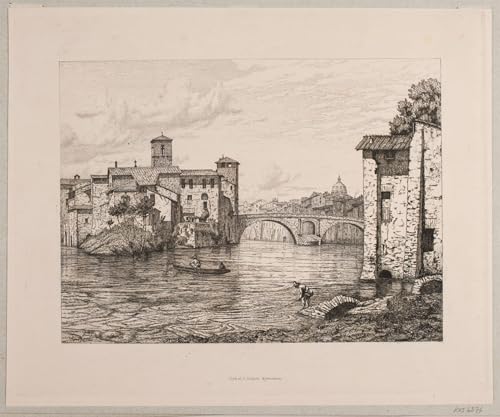 Pintura en lienzo vintage Fiesta en Ponte Rotto de Vilhelm Kyhn, cuadro de 60x90cm