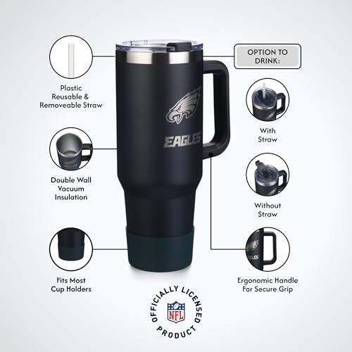 Image of The Memory Company Officially Licensed NFL - Philadelphia Eagles 46oz Game Day Tumbler with Laser Engraved Team Logo