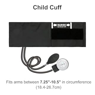 LotFancy Pediatric Blood Pressure Cuff Manual, Child Professional BP Cuff 7.2"-10.5", Children Aneroid Sphygmomanometer Small Cuff with Portable Carring Case and Zero Calibration