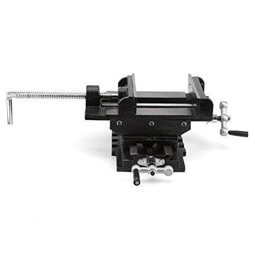 4-inch Cross Vise Drill, 100mm Heavy Duty Cast Iron 2-Way X-Y Clamp for Metal Milling Machine, Incremental Drilling Work