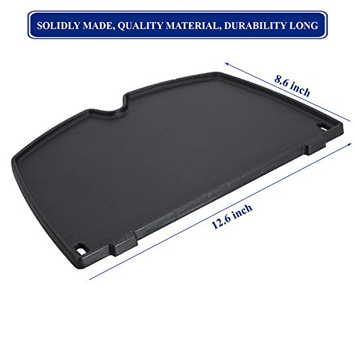 Utheer 6558 Cast Iron Griddle, 6558 Grill Parts Cooking Griddle for Weber Q100 Q120 Q140 Q1000 Q1200 Q1400 Series Gas Grills, 12.6 x 8.6 inch, for Weber q1200 griddle - Thumbnail 4