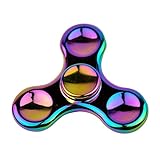 Posife Spinners EDC Fidget Spinner Rainbow - Premium Quality Kirsite - Ultra High Speed Bearings - Durable Stainless Steel Buttons - ADHD Focus Toy - Smooth 2-5 Minute Spins