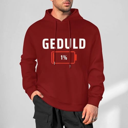 1% Geduld Hoodie Drucken – Lustige Sprüche Kapuzenpullover, Statement Pullover mit Spruch, Bequeme Tops