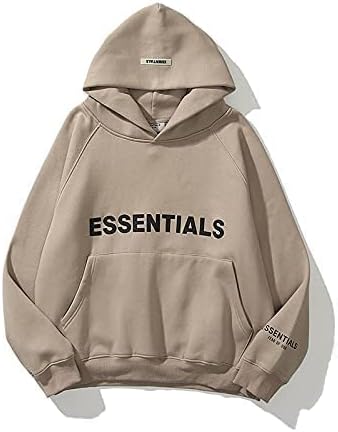 Yisss Men's and women's letter fleece sweater hoodie, hip-hop pullover, warm and comfortable fashion sweater (Color : A, Size : -S)
