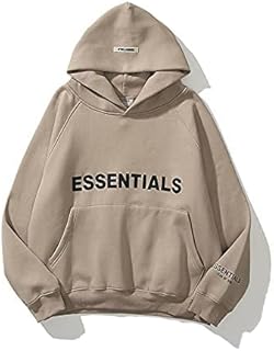 Yisss Men's and women's letter fleece sweater hoodie, hip-hop pullover, warm and comfortable fashion sweater (Color : A, Size : -S)