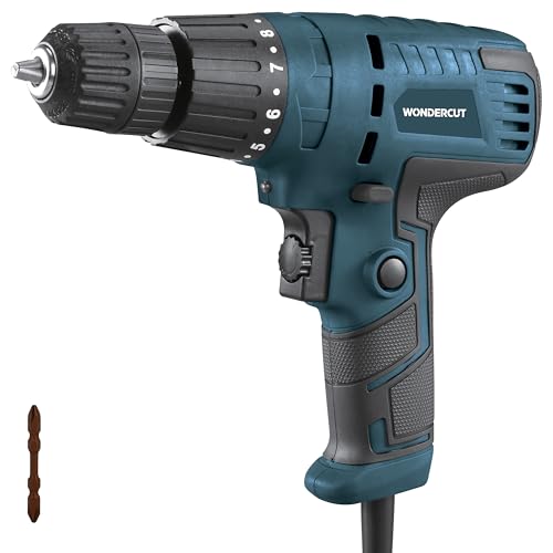 Image of WONDERCUT 450W, WC-ESD-10-B+1 Electric Screwdriver 10mm, 750RPM, Copper Armature, Keyless Chuck, LED Light R /F, Variable Speed, Torque 8+1 Drill Mode with 1 Pc Screw Bit (Blue & Black)