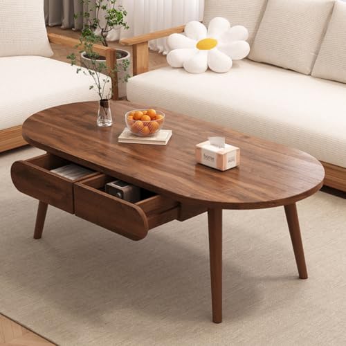 COMEDYKINGローテーブル 机 収納付き 木製 一人暮らしの部屋にぴったりな幅約60cmのコンパクトサイズ ナチュラルブラウン木目柄 ベーシックデザイン (120*60*45cm,ウォールナット色)