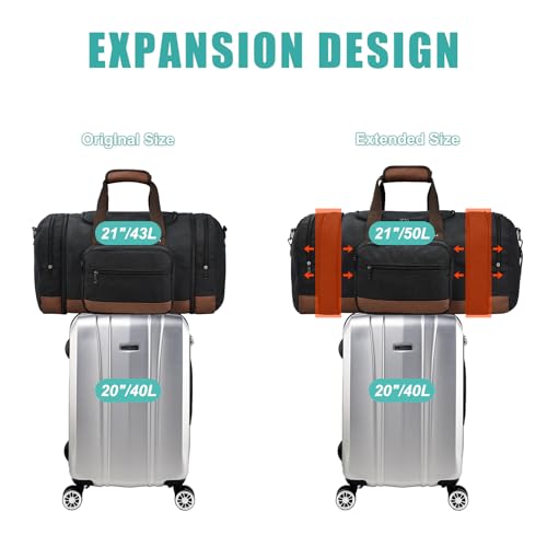 Dimayar Expandable Duffle Bag for Men, 50L Large-Capacity Weekender, Water-Resistant Mens Duffle Bags for Traveling, Lightweight & Durable Overnight Carry-On, Versatile Gym and Travel Bag4