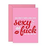 CENTRAL 23 Girlfriend Birthday Cards - You Don't Look A Day Over, Sexy - Fiance Birthday Card for Her - Wife Birthday Card Funny - Comes With Fun Stickers