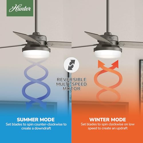 Image of Hunter Sentinel, Indoor, Ceiling Fan, 3 Blades, 52 inch, Brushed Slate