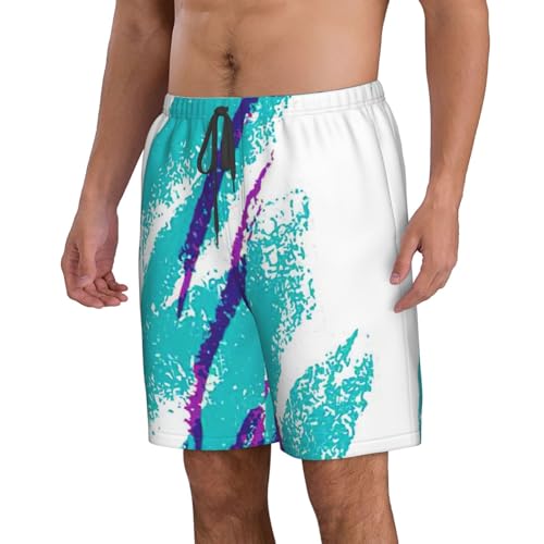 WURTON 90's Cup Design Print Men's Swim Trunks Quick Dry Beach Shorts with Pockets Lining Swimwear Bathing Shorts2