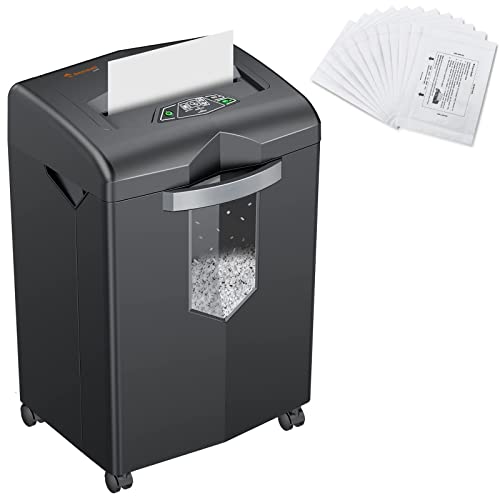 Bonsaii 18 Sheet Micro Cut C144-E Paper Shredder For Office & 12 Pack Lubricant Sheets #TOP12