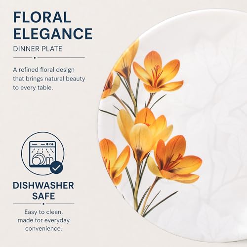Image of Golden Fish 16 Pieces Complete Dinner Set for Home | 4 Full Plates, 4 Quarter Plates, 4 Veg Bowls, 2 Donga & 2 Serving Spoons | Ideal for Family Dining, Guests, Parties & Gifting