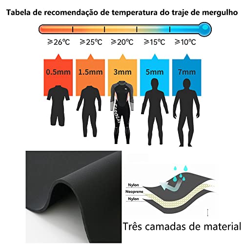 3MM Neoprene Fatos de mergulho para homens Mulheres de roupa de mergulho Continue quente (G, Senhora