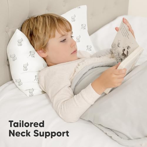 Image of Toddler Pillow with Pillowcase, 13x18 My Little Dreamy Pillow (Elly) | Kids Travel Bed Pillow for Sleep, Organic Cotton Small Pillowcase, Soft, Breathable, Machine Washable, Toddlers 2-5 years old