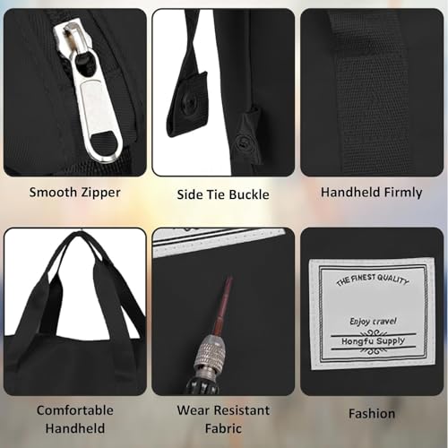 Image of Rolling Duffle Bag with Wheels, Expandable Foldable Travel Duffle Bag with Telescopic Handle, Portable Wheeled Luggage Bag for Travel, Lightweight Foldable Suitcase Bag for Men & Women (Black)
