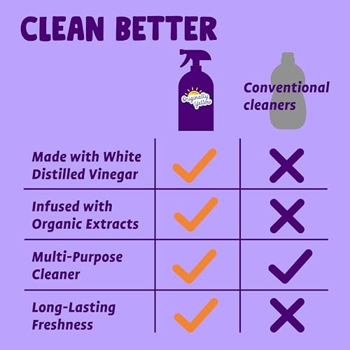 Image of Originally Yellow Lavender distilled white vinegar for cleaning purpose Spray | Cleaning Vinegar For home | Living Room, Bathroom, & Kitchen | Plant-Derived All Purpose Cleaner Spray | 3 Pack