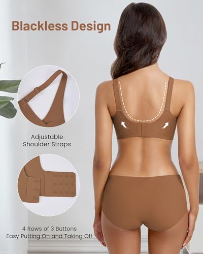 Aubrasen Wireless Jelly Bras for Women Seamless Push Up Bra No Underwire Comfortable T Shirt Bras for Women Breathable Soft Bralette for Everyday Wear Yoga Sleeping Supportive Lift for Work Travel — view 3