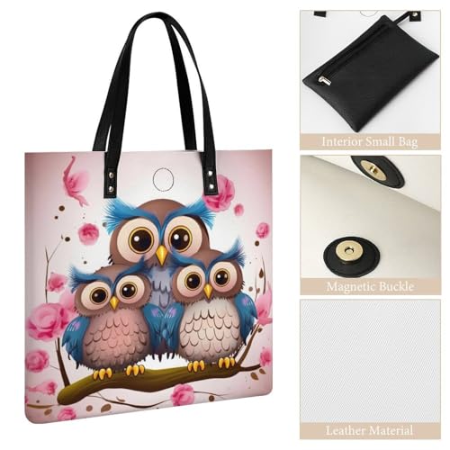 Schnauzer Work Tote Bag for Women Leather Shoulder Bag with Magnetic Buckle Purse And Handbags3