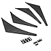 Xotic Tech 4pcs JDM Sporty Racing Style Front Bumper Side Canards Fin Splitter Diffuser Trim Universal Fit (Carbon Fiber Style)