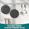 2 Pack Silicone Splatter Screen for Frying Pan, 13'' Grease Splatter Guard with Folding Handle, Heat Resistant by Heat Insulation Cooling Mat, Food Grade Oil Splash guard