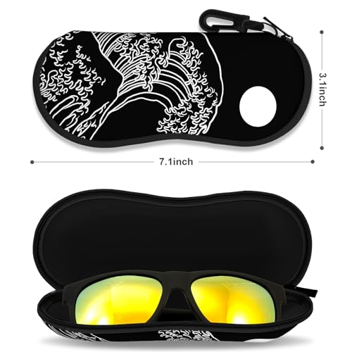 Image of Sunglasses Soft Case, Ultra Light Portable Neoprene Zipper Glasses Case for Men Women