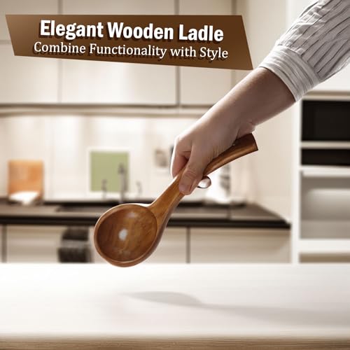 Kt Deals WOODEN LADLE 10 INCH Ladle Long Handle Ladle Utensils For Soup thumb #5