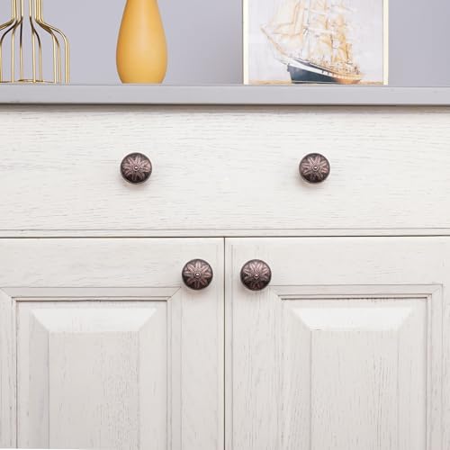 Image of Antique Copper Cabinet Knobs 15 Pack Vintage Drawer Knobs,1.4 inch Round Cpper Kitchen Cabinet Hardware Knobs Drawer Pulls Handles for Kitchen Cabinets Rustic Farmhouse Dresser Knobs