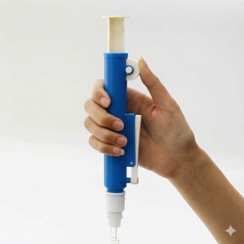 2 mL Pipette Pump, Red, Manual Pipettor with Rotated Thumbwheel, Drain Button, Cone Nozzle for Serological Pipettes, Laboratory Liquid Handling-image-42