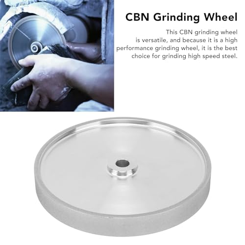 CBN Grinding Wheel, 8 Inch Electroplated Grinding Wheel for Flat Shape Bench Grinder, 180 Grit 1 Inch Wide 5/8 Inch Arbor, for Sharpening High Speed Steel Tools Woodturning