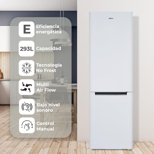 Nilson Frigorífico Combi Blanco, 2 Puertas. NC185600ENF, Capacidad 293 Litros, No Frost, Multi Air Flow, Bajo Nivel Sonoro, Puerta Reversible, Clasificación Energética E - imagen 3