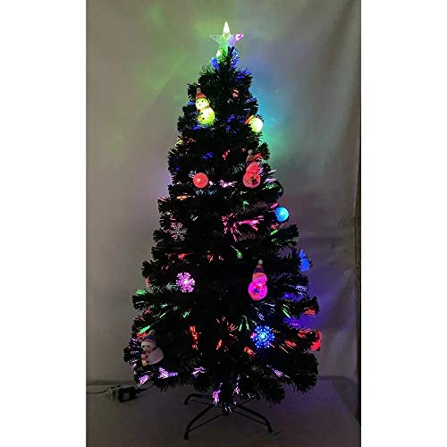 Arvore de Natal Fibra Ótica Natalino 1 metro 20cm Decoração Estrela Led Colorido 125 Galhos