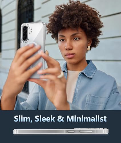Image of DIZORO Magnetic for Samsung A17 5G Case Clear [Compatible with MagSafe][Anti-Yellowing][Built-in 4 Airbags][Military Grade Protection][Shockproof Slim] Samsung A17 Phone Back Cover (Clear)