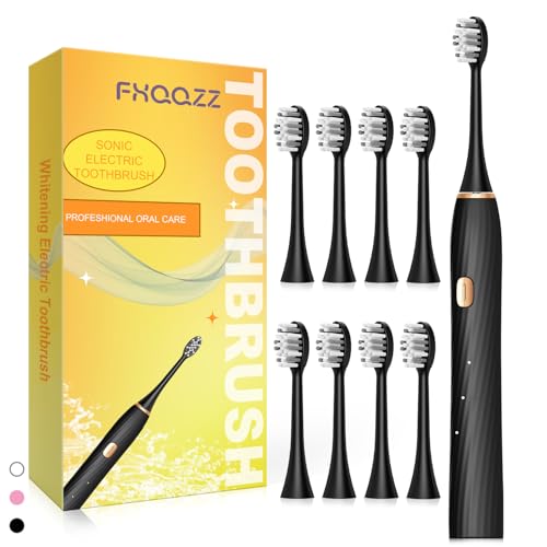 Sonic Electric Toothbrush for Adults and Kids, Rechargeable Toothbrush With 8 Brush Head, 4 Modes and 2 Minute Timer, 42000VPM Power Motor, IPX8 Waterproof, 4 Hours Fast Charge last 90 days (Black)