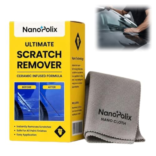 Nanopolix Scratch Remover Cloth 2 Pieces Car Scratch Remover Cloth Nano Polix Scratch Remover Kit for Cars Quick Repair Scratches and Restore Shine Suitable for All Paint Types (1 Box)