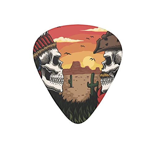 Lot de 12 médiators de guitare rétro indiens en forme de tête de mort pour guitare électrique, basse, acoustique, cadeau pour les amateurs de guitare avec boîte - Les Beatles, Paul McCartney, John Lennon, RIngo Starr, George Harrison Lot de 12 médiators de guitare rétro indiens en forme de tête de mort pour guitare électrique, basse, acoustique, cadeau pour les amateurs de guitare avec boîte