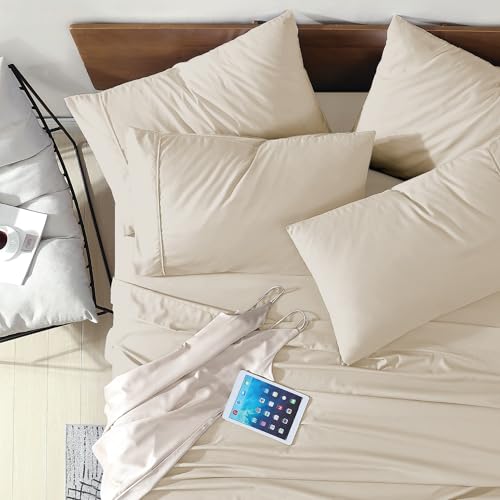 Swift Home King 6 Piece Sheet Set, Ultra-Soft, Cream